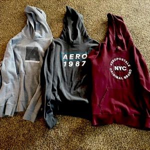 3 men’s hoodies worn- good condition